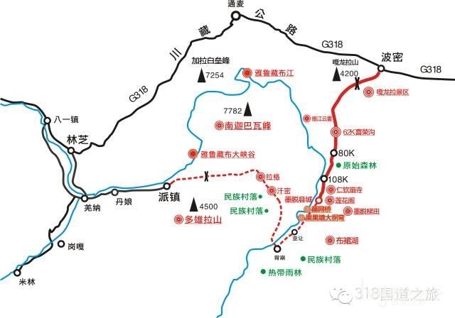 墨脱旅游地图